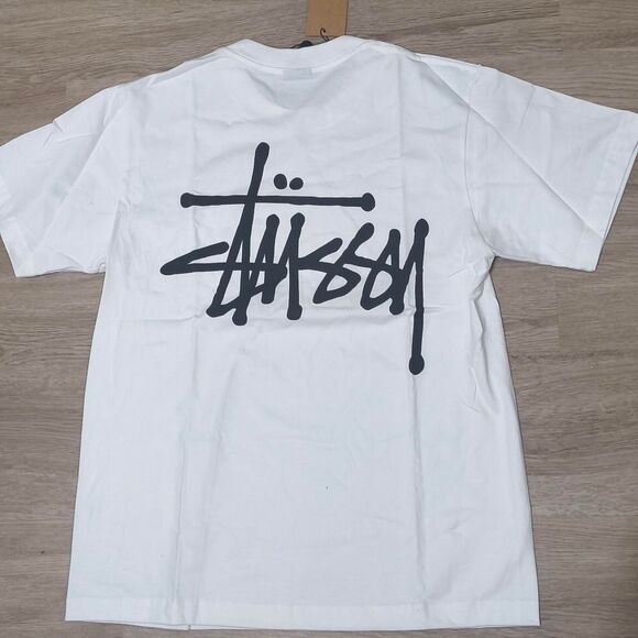 Stüssy Classic Logo Tee White Size M NWT - Picture 4 of 6